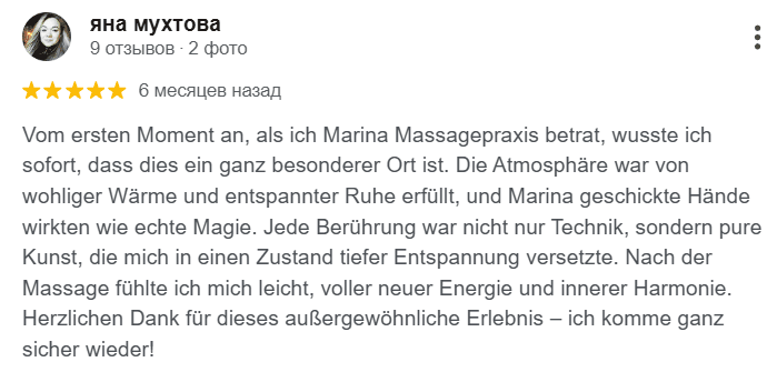 Kundenbewertung von Yna Balaba Massag in Glauburg