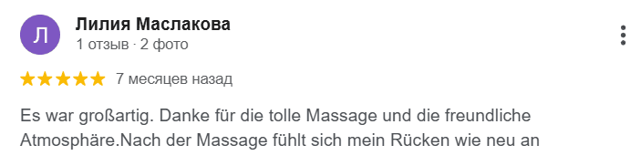 Kundenbewertung von Liliy Balaba Massag in Glauburg