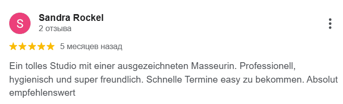 Kundenbewertung von Sandra Balaba Massag in Glauburg